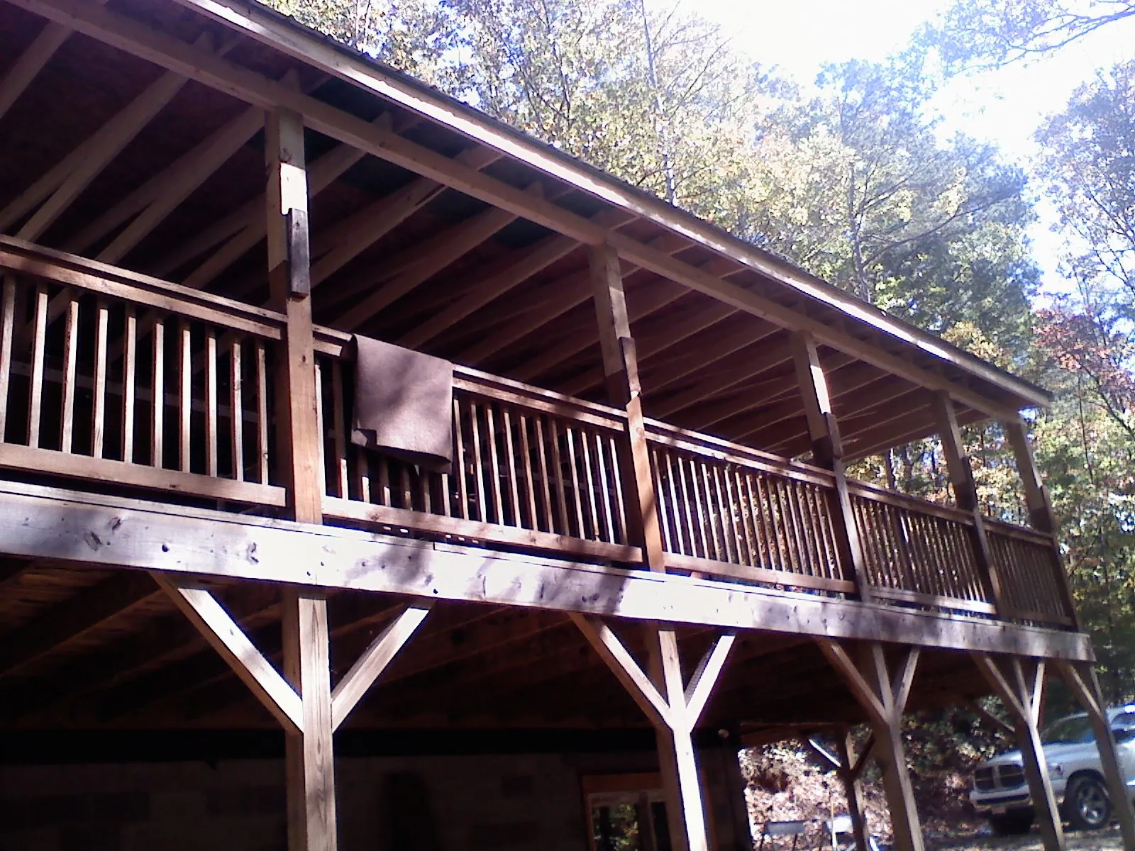 Timber framing under a new elevated porch and deck — Roof Leak Repair in Francitas by Roofing Brothers